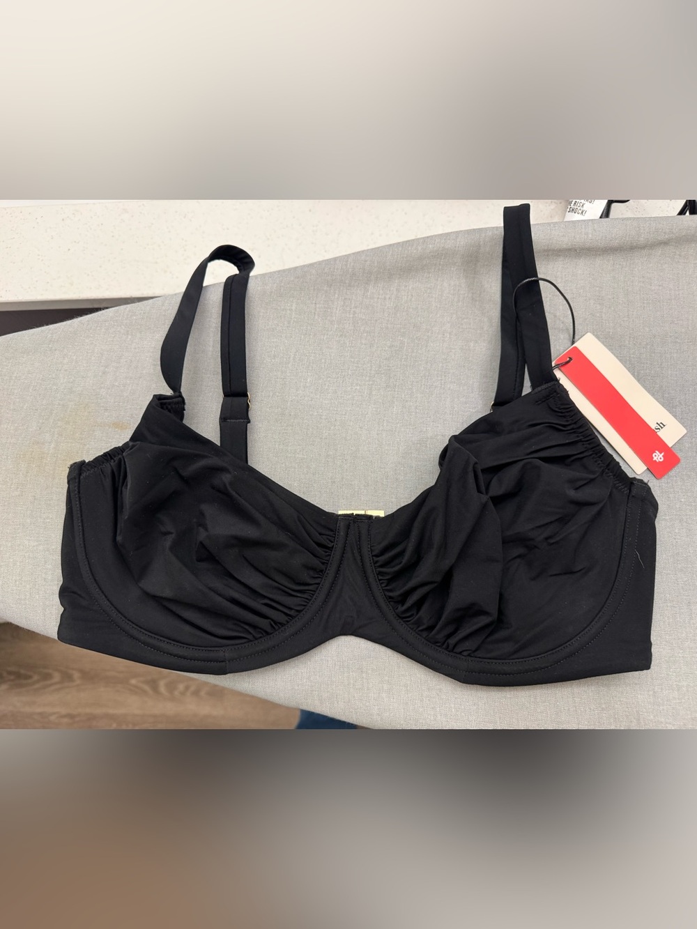 Black Underwire Bikini Top with Adjustable Straps